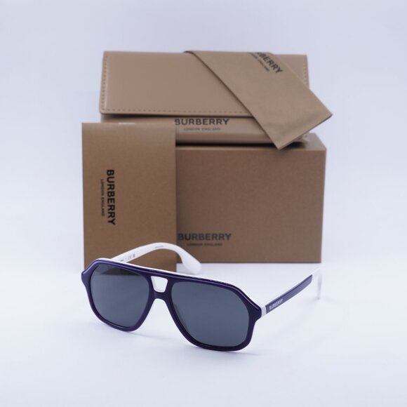 Burberry Junior JB4340 392687 Aviator Sunglasses - Blue/White/Grey - Picture 6 of 8